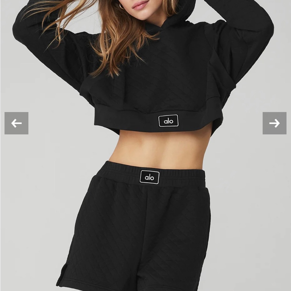 ALO Yoga quilted cropped arena hoodie